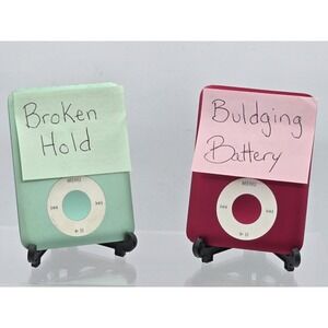 2 Apple iPod nano 8GB - 3rd Generation - Green & Red A1236 For Parts! SEE PICS!